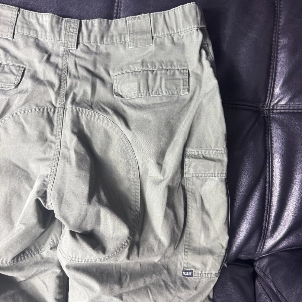 5.11 Tactical Series Mens Cargo Pants Green Flat Front Workwear XL‎ (39.5-43) - Picture 5 of 15